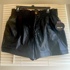 New! Faux leather black short shorts